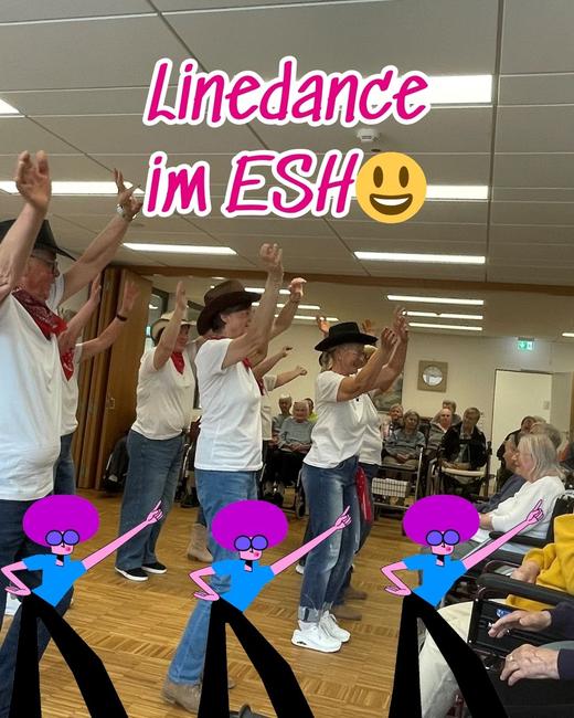 Das Bild zeigt die Line-Dance-Gruppe „Crazy Liners“ aus Emmingen
